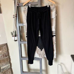 Zara Women’s Tie Waist Knit Black Joggers Size Small #121